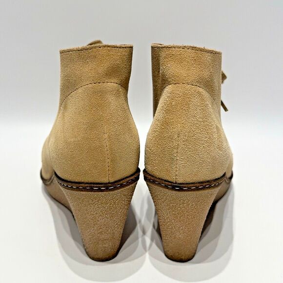 J. Crew MacAlister Wedge Ankle Bootie Chukka Beige Suede Lace Up Women’s Size 8 - Picture 5 of 15